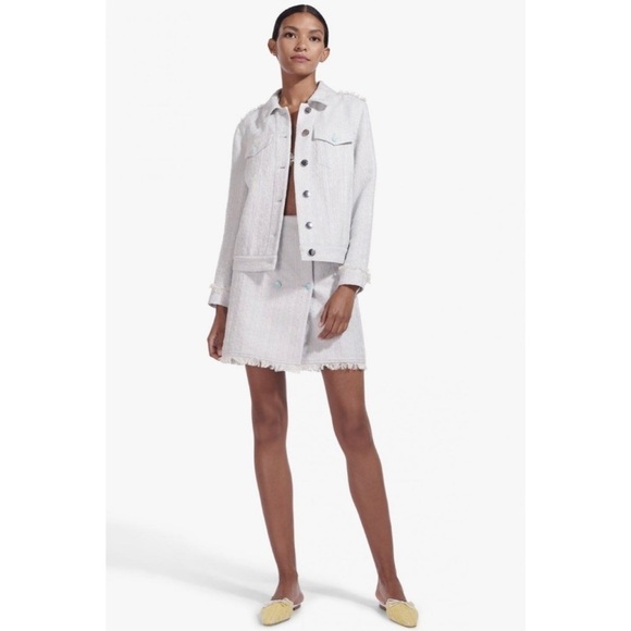 STAUD Fortuna Skirt Fog Gray White 12 - Picture 3 of 13